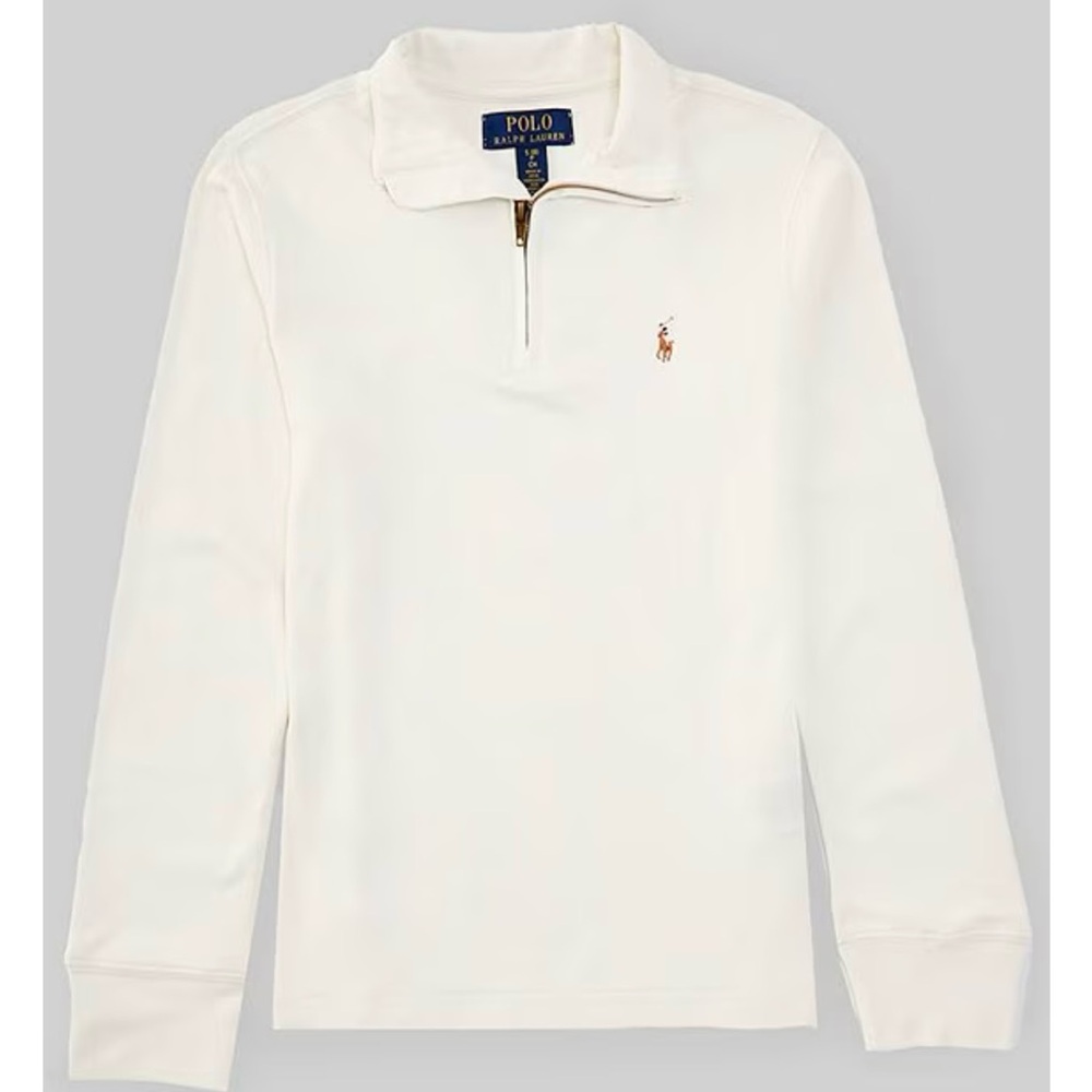 Polo Ralph Lauren Boys White Quarter-Zip Pullover